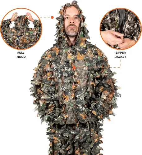 Vista 2 de Arcturus 3D Leafy Ghillie Suit™, traje con camuflaje de hojas. Madera dura para todas las estaciones