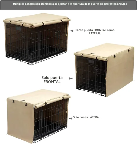 Vista 4 de X-ZONE PET - Funda impermeable para jaula de perro, 24 pulgadas, color beige