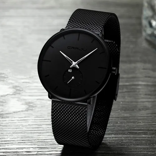 Vista 6 de MensWatchesUltra-ThinMinimalistWaterproof-FashionWristWatchforMenUnisexDresswithStainlessSteelMeshBand