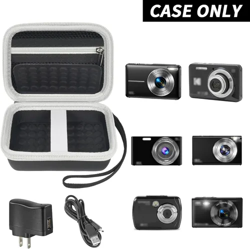 Vista 2 de Boobowl Funda para cámara digital con golpes a prueba de golpes, funda de transporte de viaje compatible con KODAK PIXPRO FZ45 FZ55, para CAMKORY