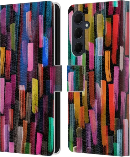 Vista 250 de Head Case Designs Officially Licensed Ninola Brushstrokes Black Summer Patterns Leather Wallet Case Compatible with Samsung Galaxy A07 4G