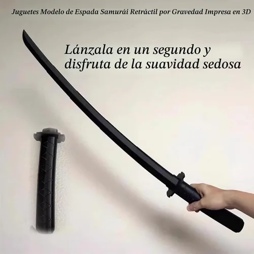Vista 6 de AMARONE Juguetes de modelo de espada samurái retráctil de gravedad impresa en 3D, espada retráctil de plástico con impresión 3D, juguete Katana