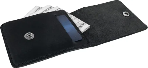 Vista 23 de Hide & Drink, Cartera vertical con bolsillo frontal con ranura para tarjetas, almacenamiento compacto para billetes, tarjetero, cuero de grano