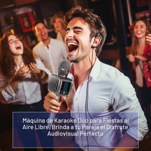 Vista 6 de TOSING G6 Pro - Máquina de karaoke para adultos y niños, altavoz Bluetooth de 20 W con LCD, micrófonos inalámbricos