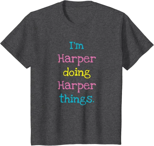 Vista 38 de Harper - Camiseta de regalo para niños con texto personalizado