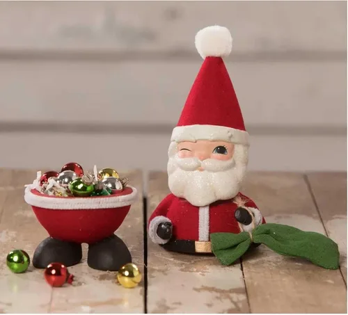 Vista 3 de Bethany Lowe Bobble Head Santa Contenedor