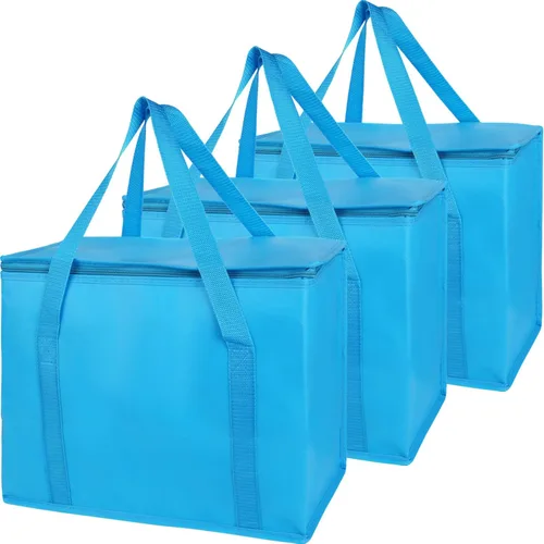 Vista 55 de Bodaon Bolsa de entrega de pizza aislada, 20" x 20" x 8" bolsas calentadoras de pizza para mantener caliente, bolsa aislada para entrega de Negro