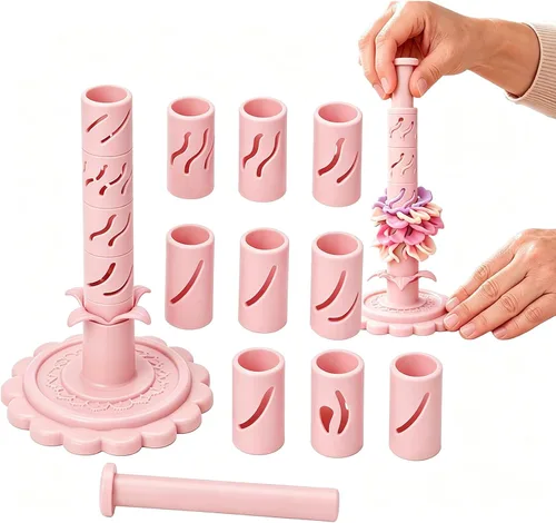 Vista 8 de Modular Clay Bloom Maker DIY, 9 Shaping Sleeves - Flower Craft Tool Blue