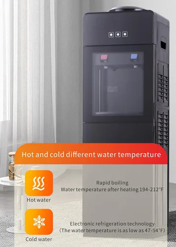 Vista 3 de Dispensador de enfriador de agua de 5 galones, dispensador de botellas de agua, enfriadores de agua independientes con bloqueo de seguridad