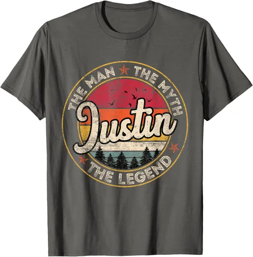 Vista 19 de Justin The Man The Myth The Legend - Camiseta personalizada con nombre, Negro