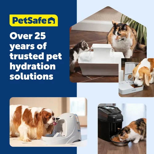 Vista 9 de PetSafe Seaside - Fuente de acero inoxidable para gatos y perros, filtros de agua adicionales y 1 bomba incluida, la torre crea un flujo relajante