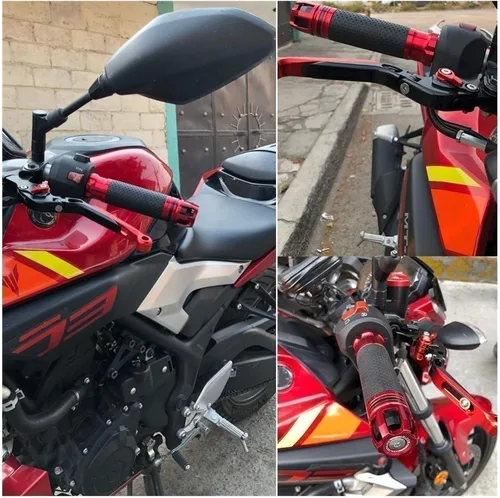 Vista 6 de Palanca de embrague de freno ajustable extensible para motocicleta Yamaha XT660R XT660 R 2014 2015 2016 2004-2017