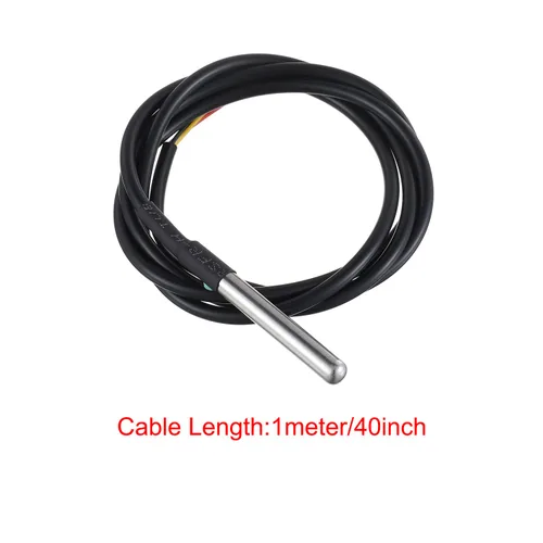 Vista 2 de BOJACK DS18B20 1M Sensor de temperatura Sonda de temperatura de acero inoxidable Paquete impermeable (paquete de 2)
