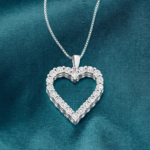 Vista 3 de Ross-Simons 0.30 ct. t.w. Diamond Heart Pendant Necklace