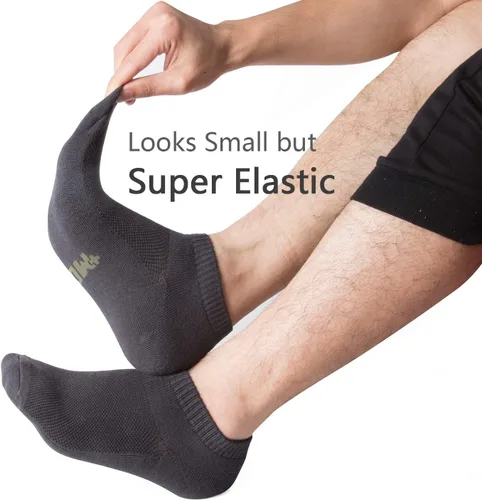 Vista 6 de +MD Bamboo Mens and Womens Socks Low Cut 6 Pairs Soft Smell Control Cushioned Dress Casual Socks