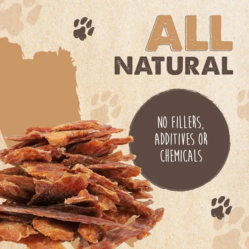Vista 7 de Mighty Paw Naturals Chicken Jerky Dog Treats Cecina de pollo para razas pequeñas, medianas y grandes. Golosinas naturales para perros. Golosinas