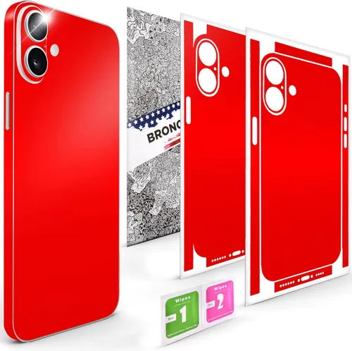 Vista 16 de 2 piezas de Skin Wrap compatibles con iPhone 16 Plus – Película protectora de vinilo delgada para lados y espalda – Ajuste elegante, aspecto premium