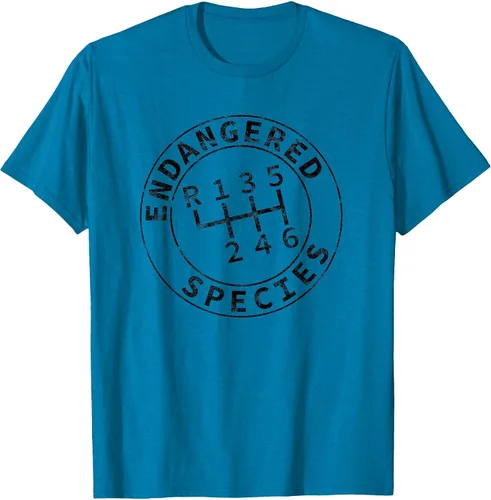Vista 6 de Endangered Species Stick Shift Manual Transmission Drivers T-Shirt Baby Blue