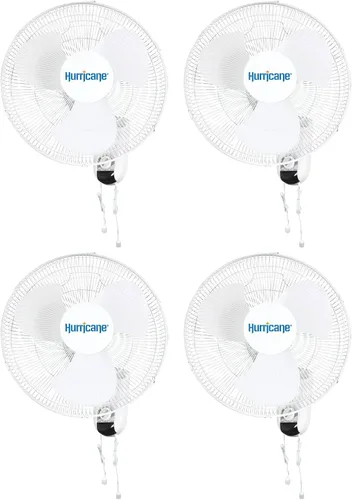 Vista 17 de Ventilador de pared de metal oscilante Hurricane Pro de alta velocidad con 3 velocidades, color negro, de 20 pulgadas - Unidad de enfriamiento