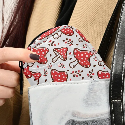 Vista 6 de Fustylead Organizador estético de píldoras de hongos rojos Amanita, bolsa de viaje, pequeño estuche portátil para píldoras para vitaminas y aceite