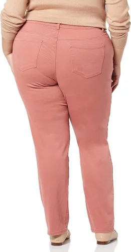 Vista 2 de Gloria Vanderbilt - Pantalones de mezclilla Amanda clásicos de tiro alto y pierna cónica petite para mujer Begonia Bloom