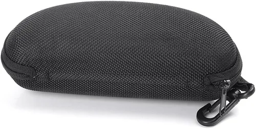 Vista 6 de Estuche negro para lentes de sol, para hombres y mujeres, estuche de almacenamiento para gafas de seguridad con clip, estuche duro para lentes