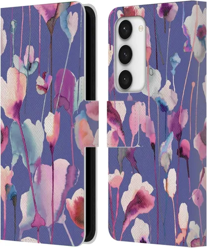 Vista 154 de Head Case Designs Officially Licensed Ninola Abstract Poppies Lilac Floral Leather Wallet Case Compatible with Samsung Galaxy A07 4G