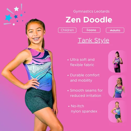 Vista 33 de Destira Premium Closed Back Gymnastics Leotards for Girls - Snug Performance Fit (Size Up for Comfort), GIRLS/CHILD Sizes