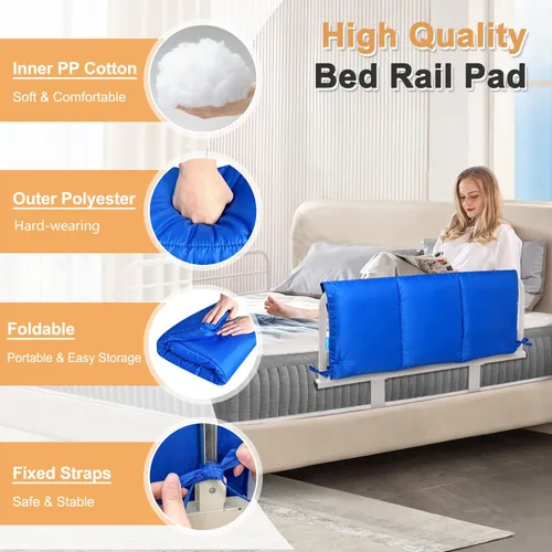 Vista 2 de Almohadillas de cojín para rieles de cama de hospital, cubierta acolchada para adultos, almohadillas de espuma médica, protector de riel