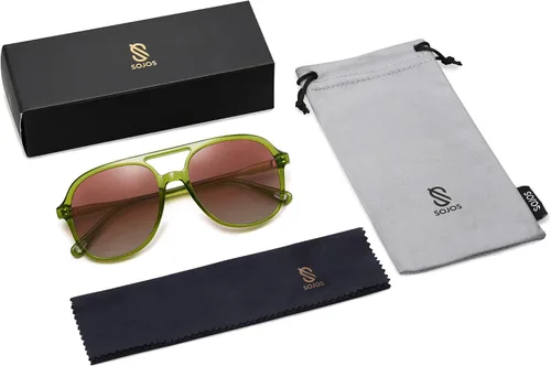 Vista 5 de SOJOS Lentes de sol estilo aviador polarizados retro para mujeres y hombres, clásicos de los años 70, estilo vintage de los años 70, cuadrados