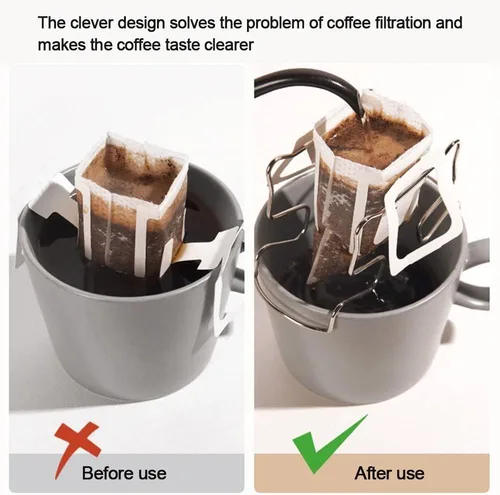 Vista 5 de Soporte de filtro de café, filtros de té reutilizables portátiles para exteriores, cestas de goteo, filtro de goteo, bolsa de papel de filtro