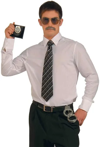 Vista 4 de Forum Novelties - Kit de disfraz de detective de policía, gafas de sol y bigote
