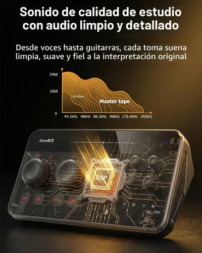 Vista 6 de BlueAVS Interfaz de audio USB, interfaz de audio de 2 entradas/4 salidas con 2 entradas combinadas XLR/TRS, grabación de 24 bits/192 kHz