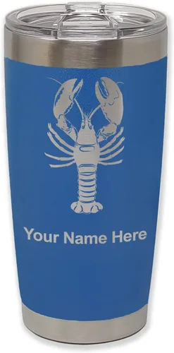 Vista 29 de LaserGram Vaso aislado al vacío de 20 onzas, langosta, grabado personalizado incluido (negro)