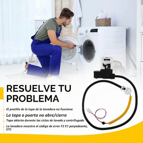 Vista 5 de W11307244 W10682535 Reemplazo del interruptor de bloqueo de la tapa de la lavadora (3 cables)
