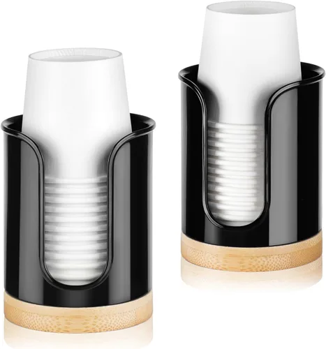 Vista 12 de Dispensador de vasos de baño - Portavasos pequeño para tazas de baño Dixie de 3 oz, tazas de enjuague bucal, dispensador de tazas de 3 a 4 onzas