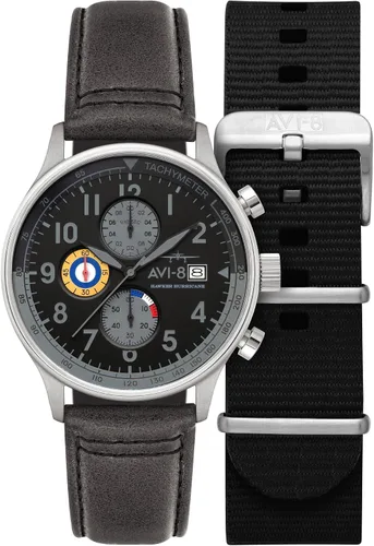 Vista 22 de Reloj analógico AV-4011 Hawker Hurricane, con mecanismo de cuarzo japonés, con correa de piel, de AVI-8