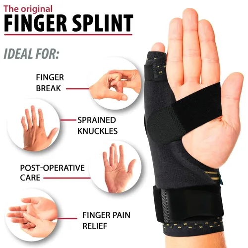 Vista 5 de ORTONYX Pinky Finger Splint Muñequera Inmovilizador de Muñequera – Fractura boxeadora para 4º y 5º dedo, soporte de canalón cubital, síndrome