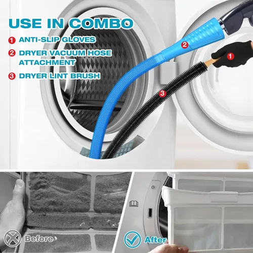 Vista 3 de Sealegend Kit limpiador de ventilación de secadora de 15 piezas, 25 pies, herramientas de limpieza de secadora, accesorio omnidireccional