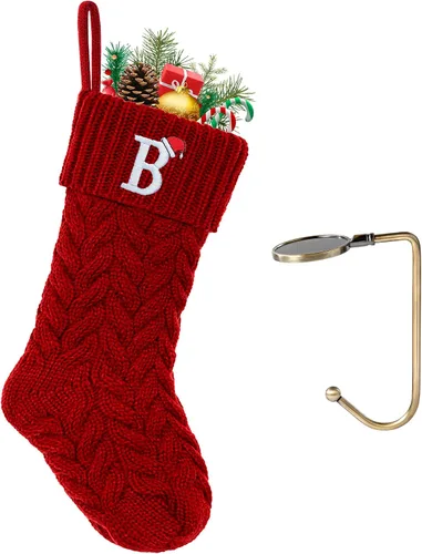 Vista 56 de Botas de Navidad personalizadas, iniciales personalizadas, 18 pulgadas, botas de Navidad tejidas con letras para colgar en la chimenea, botas