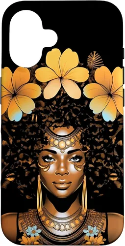 Vista 28 de iPhone 12 mini Orquídeas Afro Afro Orquídeas Flor Corona Negro Orgullo Caso