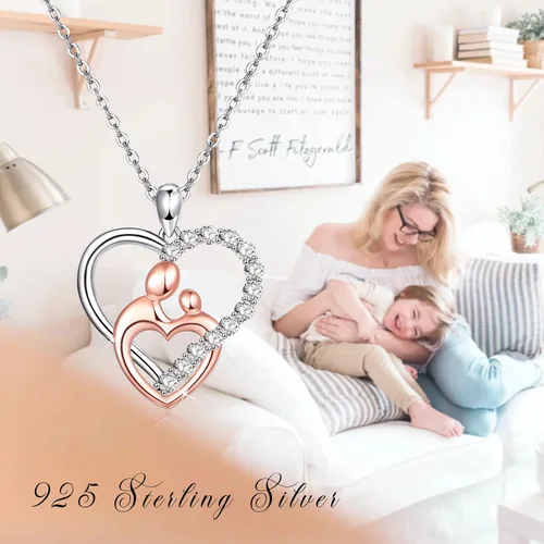 Vista 5 de MEDWISE Heart Necklace for Women 925 Sterling Silver Heart Necklace Jewelry Gifts for Women Wife