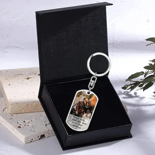 Vista 6 de Llavero personalizado para parejas llavero seguro para el conductor regalo para novio novia día de San Valentín Acción de Gracias Navidad
