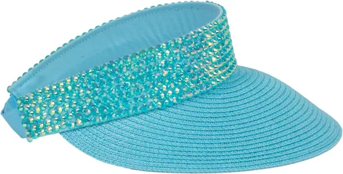 Vista 4 de TOP HEADWEAR Visera solar de ala de 4 pulgadas para mujer con diamantes de imitación