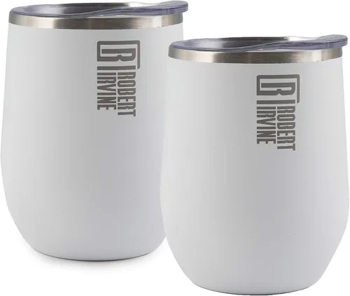 Vista 26 de Robert Irvine - Vaso térmico para vino negro de 12 onzas, juego de 2