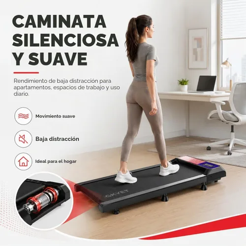 Vista 7 de Walking Treadmill Pad with Adjustable 8% Incline for Home Office Gk-N4054AF-Negro/Bandera