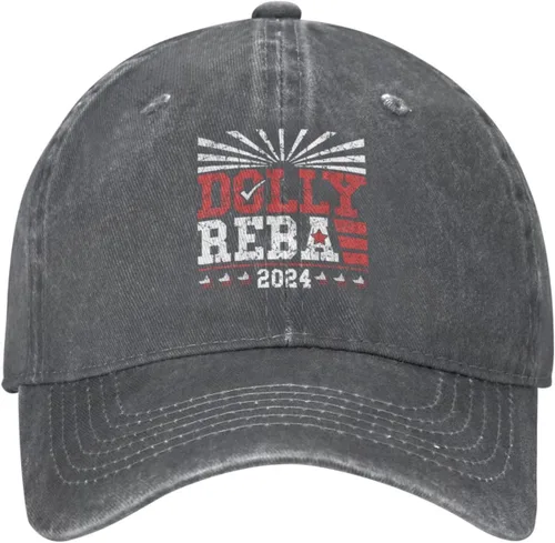 Vista 2 de BEROZA Dolly Reba 2024 - Gorra de béisbol desgastada para mujer, de algodón lavado de los años 90, ajustable, con correa trasera