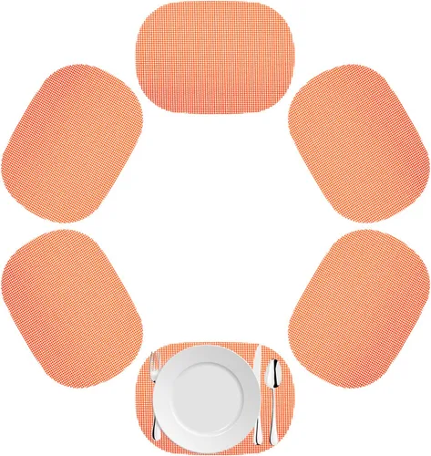 Vista 11 de Kraftware Mantel individual ovalado de red para cualquier mesa de exterior, negro, juego de 6, pequeño