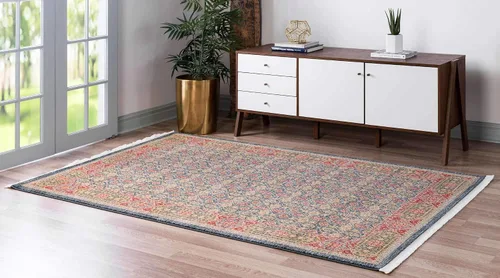 Vista 3 de Unique Loom Palace Collection - Alfombra geométrica tradicional, 2 pies x 3 pies, color azul marino/marrón