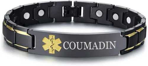 Vista 25 de XUANPAI Pulseras de alerta médica para hombres y mujeres con grabado gratuito ajustable de acero inoxidable para emergencias médicas